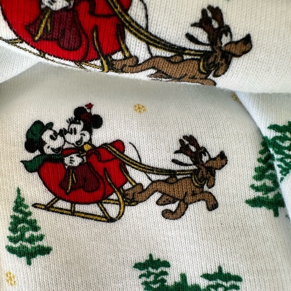 NWT new Janie and Jack Good Night Pajamas In Disney Mickey Mouse Sleigh Ride - Picture 3 of 4